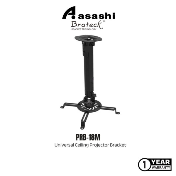 Brateck PRB-18M Universal Ceiling Projector Bracket, Tilt + - 15°, Swivel 360°