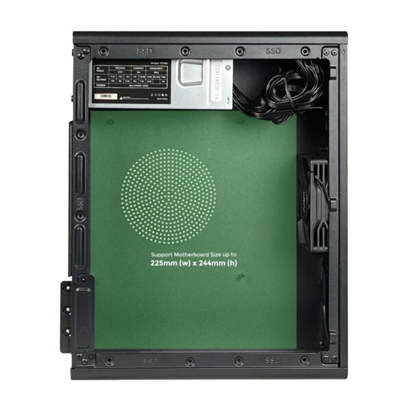 Slevcase Spotless S SLIM M-ATX Casing w/ ST380 power supply - Black