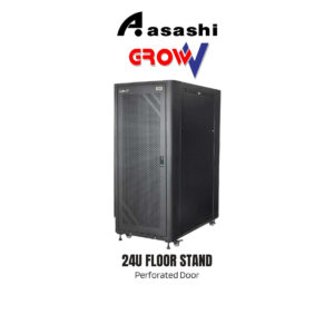 13a33d71ddfe2ca5eea28c7f6ecd9cc2.jpeg Gv GrowV 24u Standard 19" X 800mm Depth Standing Rack (Perforated Door)