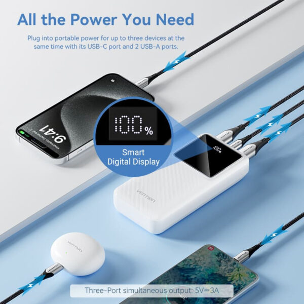 Vention 22.5W Power Bank LED Digital Display