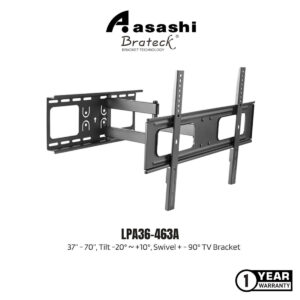 35215783f9ee13421fb8241ea25bec20.jpeg Brateck LPA36-463A 37” - 70”, Tilt -20° ~ +10°, Swivel + - 90° TV Bracket