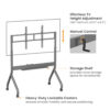 Brateck TTF19H-612FW Slim-Lift Manual Height Adjustable Heavy-Duty TV Cart