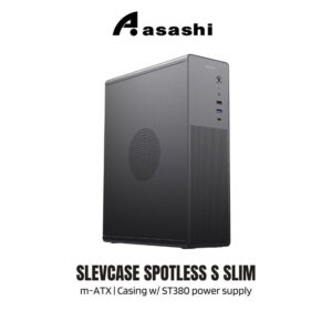 Slevcase Spotless S SLIM M-ATX Casing w/ ST380 power supply - Black