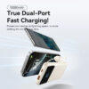 (3C Certified) Vention 10000mAh (Black) Power Bank (USB-C + USB-A) with Built-in Cable 22.5W LED Display Type - 2Y Warranty