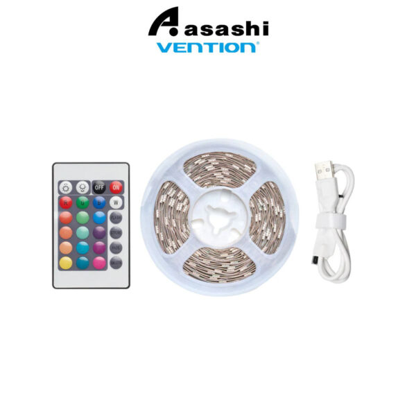 Vention RGB FPC LED Strip Lights with IR remote and USB 5V Power Supply White Reel
