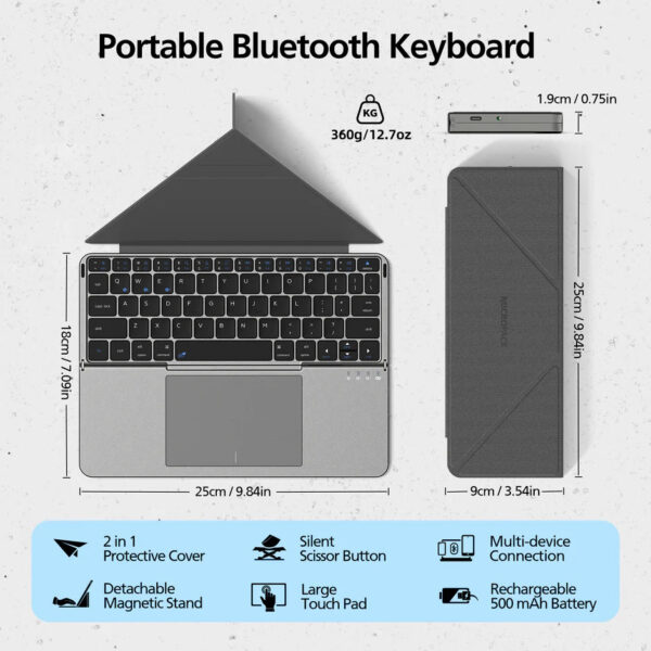 Micropack Bluetooth Rechargeable Wireless Foldable Keyboard K-F01