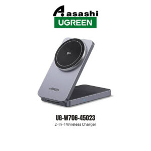 662624c6cbe9f617fb4f5ad9bd90129c.jpeg UGREEN 2-In-1 Wireless Charger 15W Qi2 (UG-W706-45023)