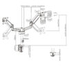 Brateck LDT48-C024 Dual Monitors Pole-Mounted Gas Spring Monitor Arm 17"-32", Max 9kg