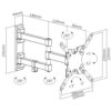 Brateck LDA21-223 13” - 42”, Tilt - 12°, Swivel + -90°, Level Adjustment + - 3° Tilting and Swivel Wall TV Bracket