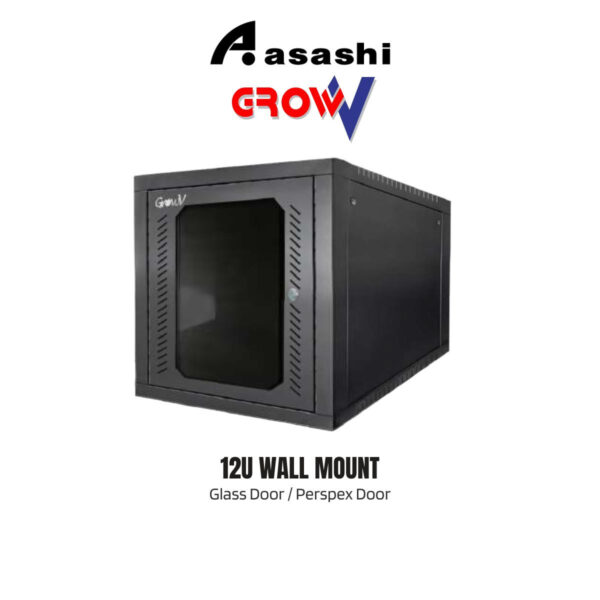 7dba947132803048e253c214c84d0268.jpeg Gv GrowV 12u Standard 19" X 500mm Depth Wall Mount Rack (Glass Door / Perspex)