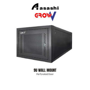 7eb30cdc40cc2051ad660c8586465337.jpeg Gv GrowV 9u Standard 19" X 500mm Depth Wall Mount Rack (Perforated Door)