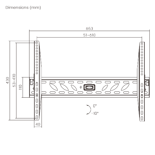 Brateck LP11-46T 37" - 70" Tilt Curved Flat TV Wall Mount