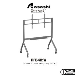b5059eaa7e6b78d10ea3d62929266ea2.jpeg Brateck TTF19-612FW Slim-Lift Heavy-Duty TV Cart TV Sizes: 60"-110", Max VESA: 1200x600, Max Weight: 120kg