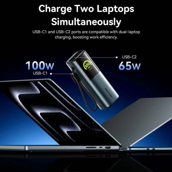 b94b10b7d8593eb469150e3529b9e063.jpeg (3C Certified) Vention 20000mAh 165W PD PPS Power Bank with Built-in USB-C Digital Display - 2Y Warranty