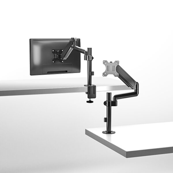 Brateck LDT48-C012 Single Monitor Pole-Mounted Gas Spring Monitor Arm 17"-32", Max 9kg, Tilt +-35°, Swivel +-90°, Rotation +-180°