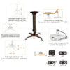 Brateck PRB-18M Universal Ceiling Projector Bracket, Tilt + - 15°, Swivel 360°