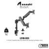 Brateck LDT48-C024 Dual Monitors Pole-Mounted Gas Spring Monitor Arm 17"-32", Max 9kg