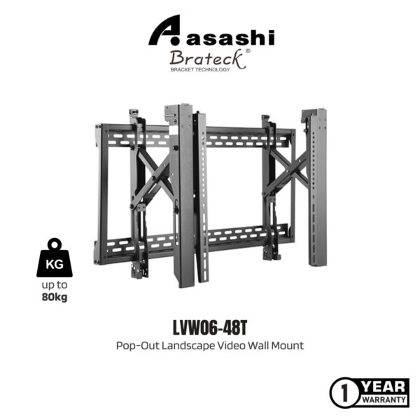 Brateck LVW06-48T Pop-out extension provides quick access for installation and maintenance 45"-80" LED, LCD flat panel TVs