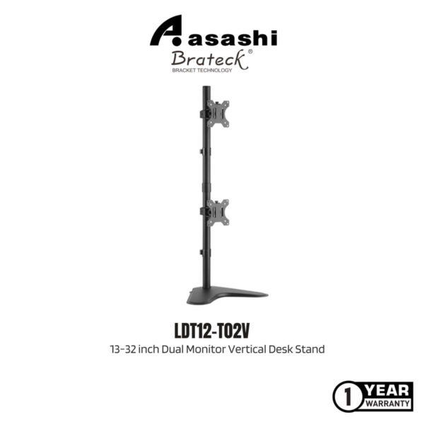 Brateck LDT12-T02V 13" - 32" Dual Monitor Vertical Desk Stand