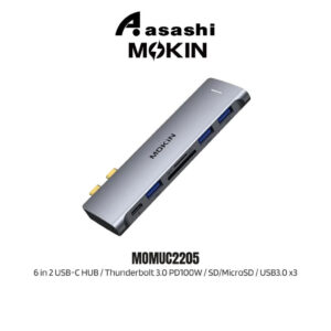 1ed6126c94f48df60405b164659b2015.jpeg MOKIN MOMUC2205 6 in 2 M*cBo-0k USB-C HUB / Thunderbolt 3.0 PD100W / SD/MicroSD / USB3.0 x3