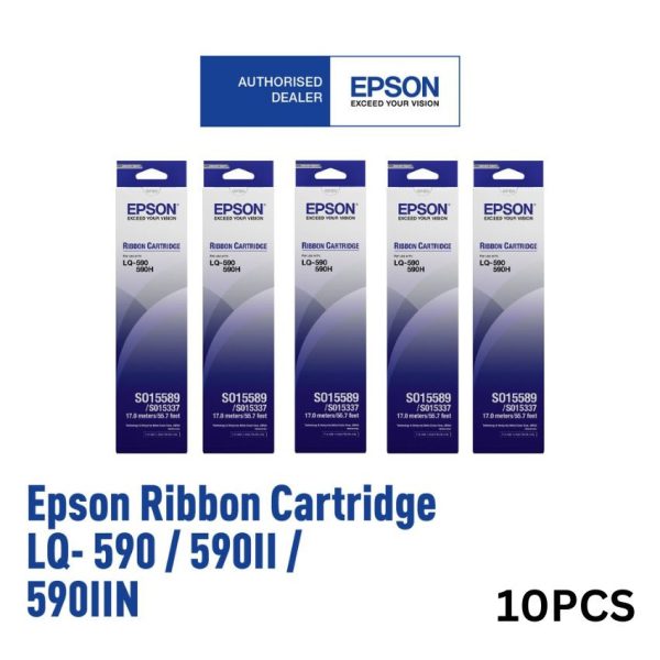 Epson Ink Ribbon LQ-590 ( 10PCS /Pack ) / 590II / 590IIN S015589 (17m)