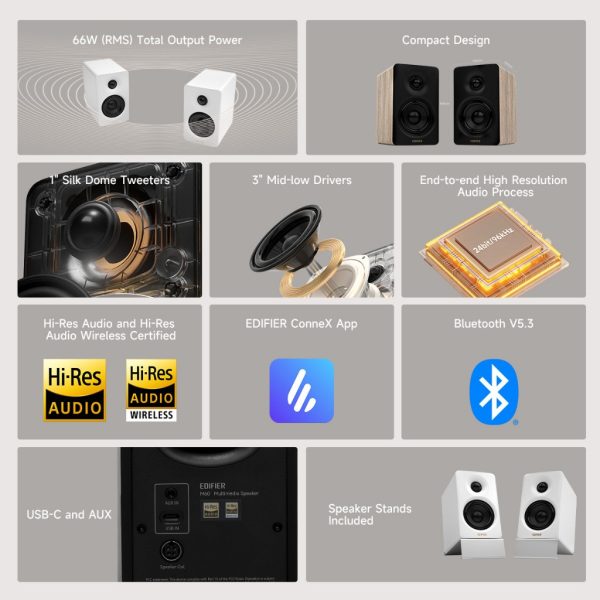 Edifier M60 Compact desktop 2.0 Speakers works with EDIFIER ConneX App