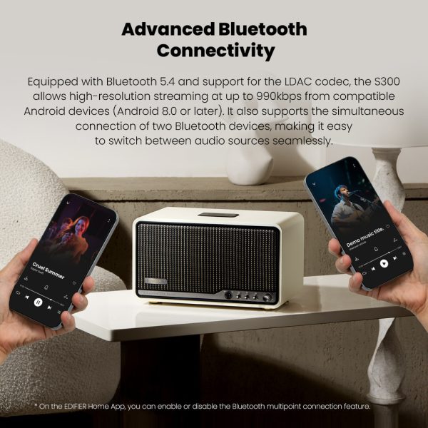 Edifier S300 Tabletop Hi-Res Audio Wireless Bluetooth Speaker work with AirPlay2