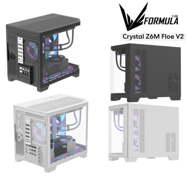 FORMULA V CRYSTAL Z6M V2 FLOE 6 TG m-ATX Casing (6x ARGB + Hub) LUMI 3T