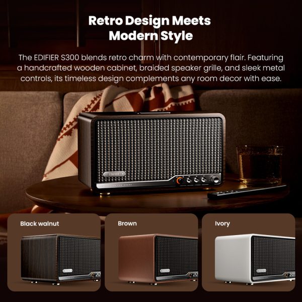 Edifier S300 Tabletop Hi-Res Audio Wireless Bluetooth Speaker work with AirPlay2