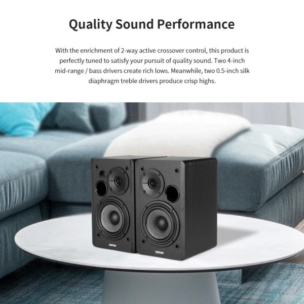 6144ffd8375ba310888855bd8ff6c441.jpeg Edifier R1280DB Bluetooth Bookshelf Speaker - Multiple Inputs | Wooden Enclosure | 42W RMS