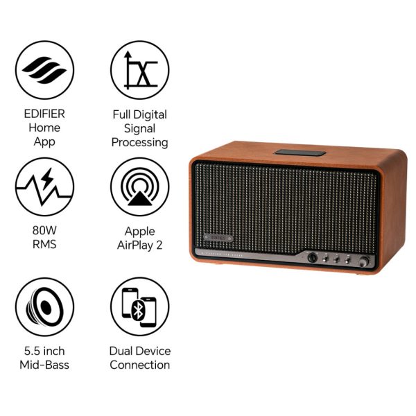Edifier S300 Tabletop Hi-Res Audio Wireless Bluetooth Speaker work with AirPlay2