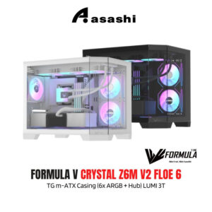 b53684f27772a3c1c722697f9d2d330b.jpeg FORMULA V CRYSTAL Z6M V2 FLOE 6 TG m-ATX Casing (6x ARGB + Hub) LUMI 3T