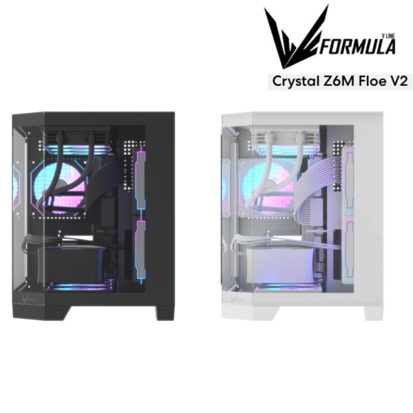 FORMULA V CRYSTAL Z6M V2 FLOE 6 TG m-ATX Casing (6x ARGB + Hub) LUMI 3T