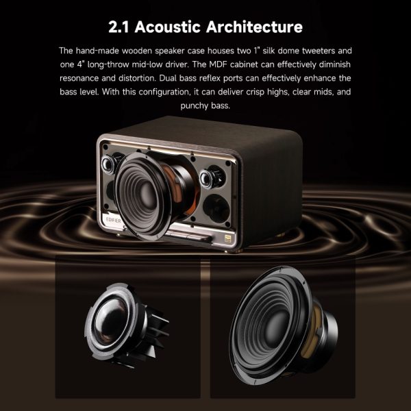 Edifier D32 Hi-Res Audio Wireless Portable Bluetooth Speaker - Hi-Res Audio | Apple Airplay2 | ConneX App | 60W RMS