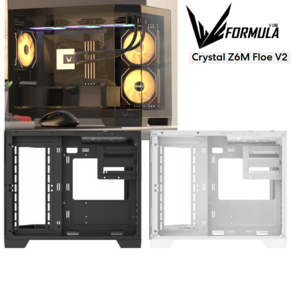 FORMULA V CRYSTAL Z6M V2 FLOE 6 TG m-ATX Casing (6x ARGB + Hub) LUMI 3T