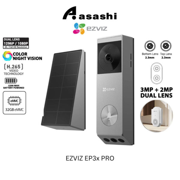 EZVIZ EP3x PRO Battery-Powered Video Doorbell Kit + CH1 Smart Wi-Fi Chime