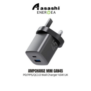 19e9810ea2cc02d47e95d442303f726a.jpeg Energea AmpCharge Mini GaN45 PD/PPS/QC3.0 Wall Charger 45W UK - Gunmetal