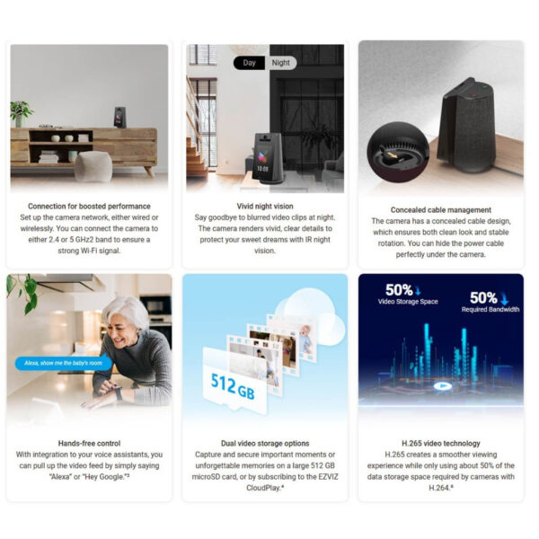 EZVIZ S10 2K+ Smart Calling Camera with 4" Touch Display | Motorized Pan | Bluetooth Speaker | CCTV Monitor | Video Call