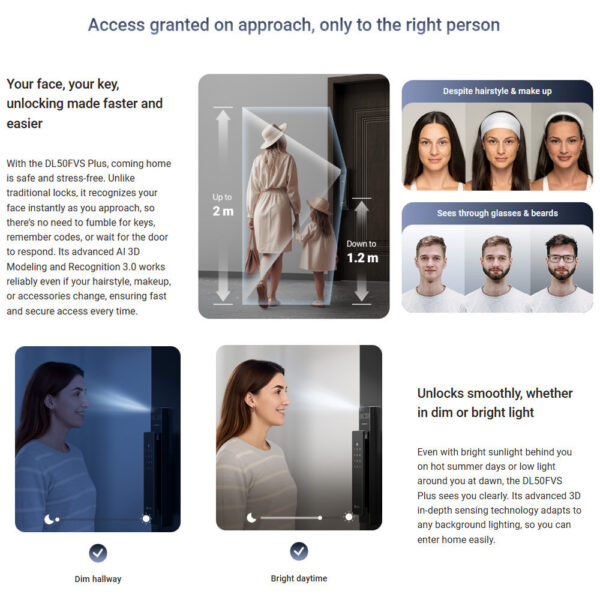 (INSTALLATION INCLUDED) EZVIZ DL50FVS PLUS Face Palm Vein Recognition Smart Lock Keyless Doorlock Dual-Lens 3D Door Lock