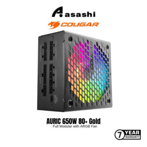 Cougar AURIC 650W 80+ Gold Full Modular with ARGB Fan 7 Years Warranty