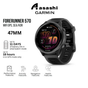 Garmin Forerunner 570 - 47MM, WiFi GPS, SEA/KOR - Black