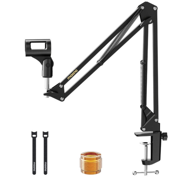 9bda3dfe620156363b46eea5efa5fe8e.jpeg Maono BA20 Microphone Suspension Boom Scissor Arm Stand - Black/White