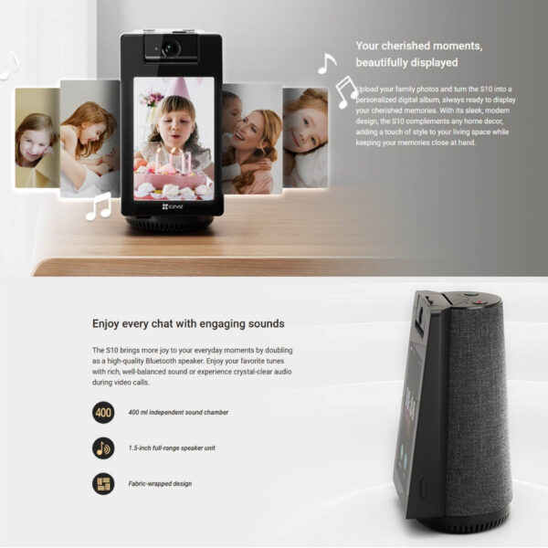 EZVIZ S10 2K+ Smart Calling Camera with 4" Touch Display | Motorized Pan | Bluetooth Speaker | CCTV Monitor | Video Call
