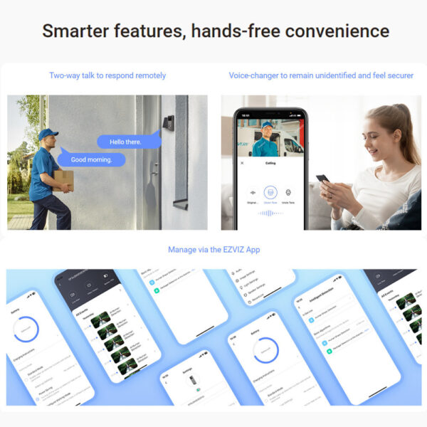 EZVIZ EP3x PRO Battery-Powered Video Doorbell Kit + CH1 Smart Wi-Fi Chime
