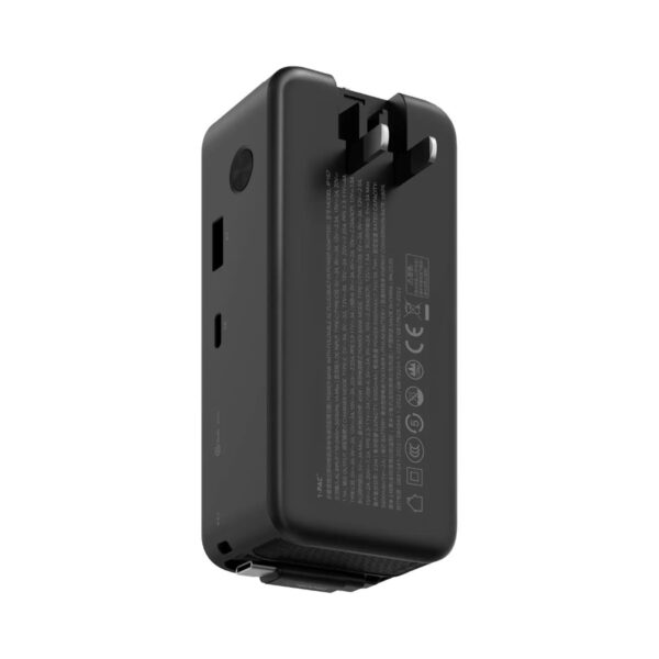 (3C Certified-QR) Momax 1-PAC⁺ 10000mAh 3 in 1 Hybrid GaN Battery Pack with Build-in retractable Cable - Black