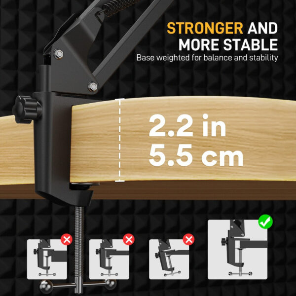 d11373a6e173e73a035a4ea352a58884.jpeg Maono BA20 Microphone Suspension Boom Scissor Arm Stand - Black/White