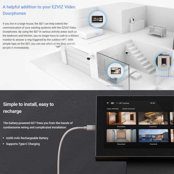 d136994bec981fbdef861ea12e1d2f0c.jpeg EZVIZ SD7 Smart Screen Rechargeable Battery Powered Smart Monitor For Security CCTV Camera Smart Lock Doorbell