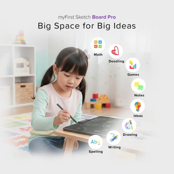 [NEW] myFirst Sketch Board Pro Dual Usage Whiteboard and Colour LED ...