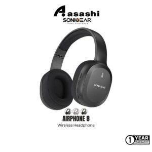 00dda34c959486bf5cb08c62926d37e9.jpeg SonicGear Airphone 8 | Bluetooth 6.0 | Large 10mm Driver | 10hrs Playtime | Vegan Leather Ear Cushions Headphones