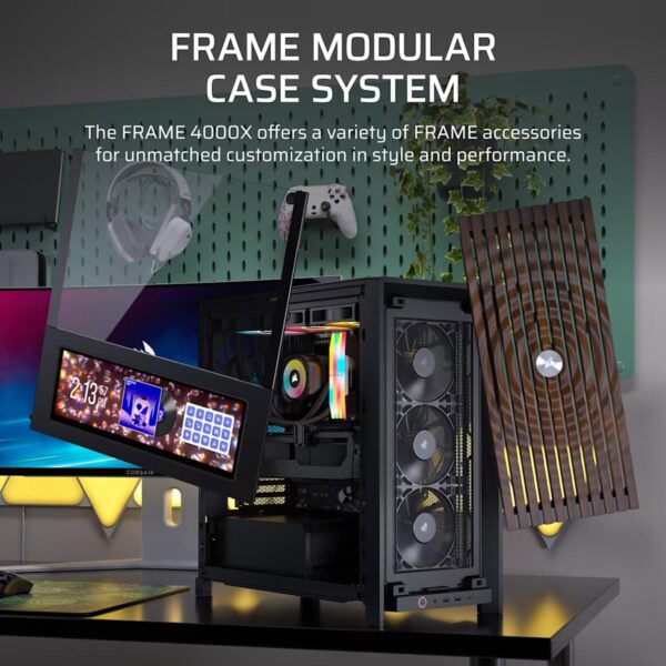 CORSAIR FRAME 4000X RS (BlackWhite) Mid-Tower PC Case - RS120 x4
